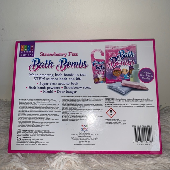 STEM Learning Strawberry Fizz Bath Bombs Book + Kit NEW - Picture 2 of 3